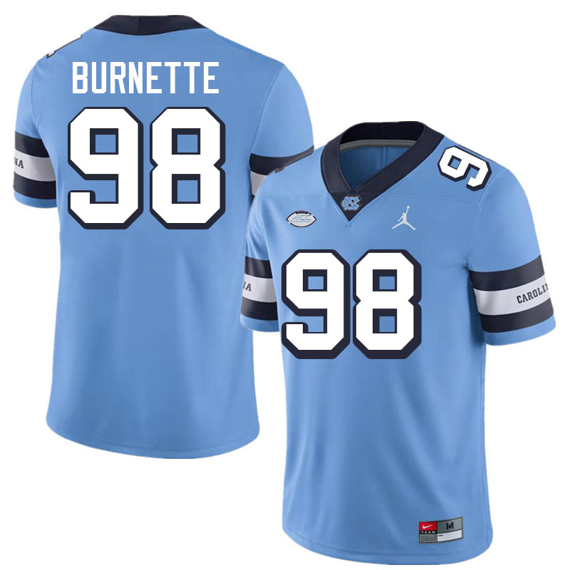 #98 Noah Burnette North Carolina Tar Heels Jerseys,Apparels,Uniforms Stitched-Alternate Blue